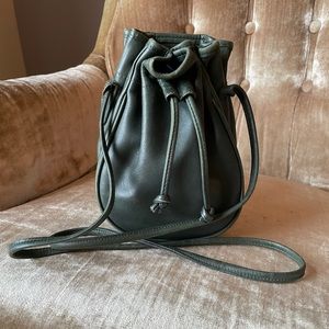 Vintage Coach Bottle Green Drawstring Bag